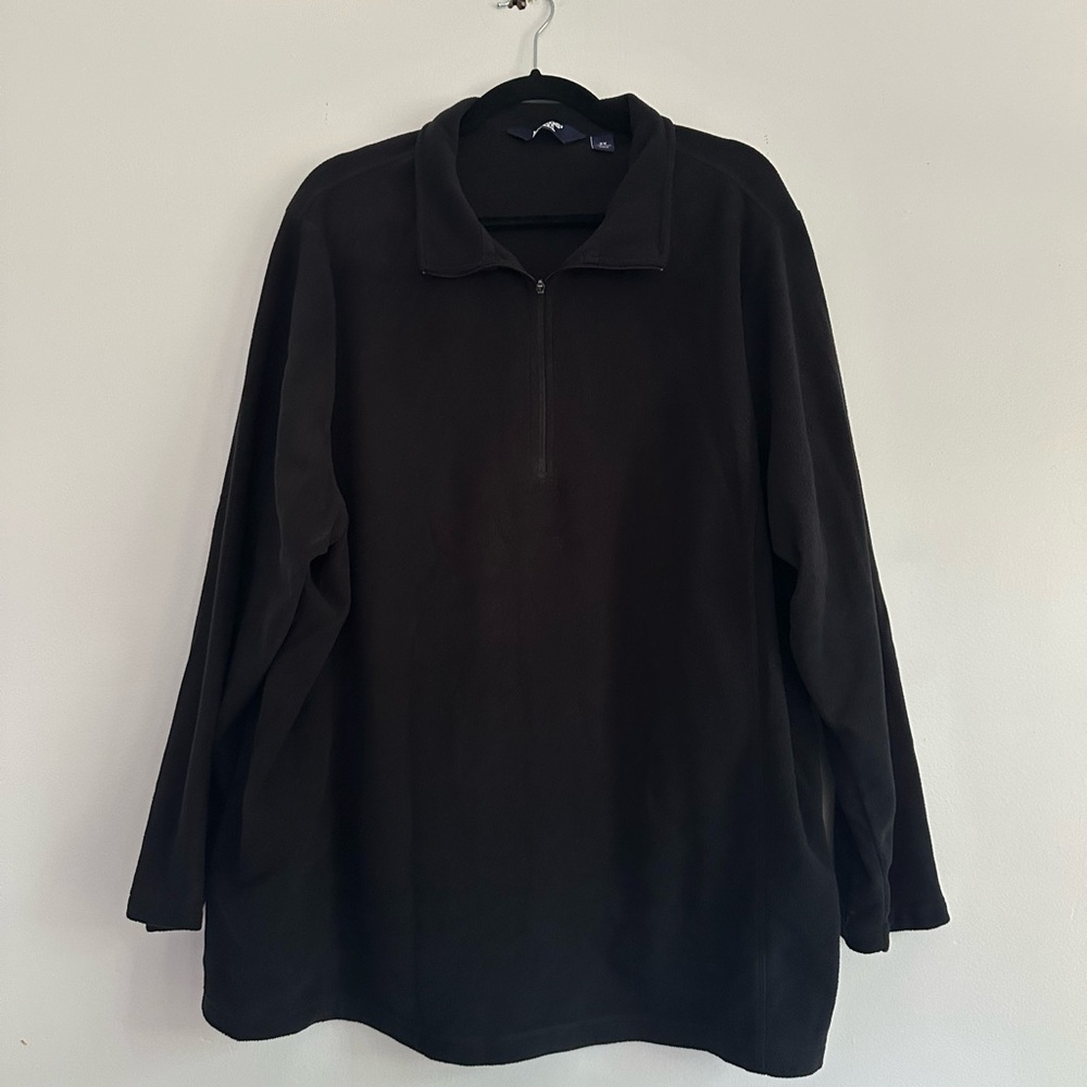 Lands End Black Quarter-Zip‎ Fleece